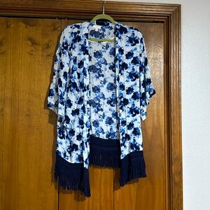 Blue floral cover up